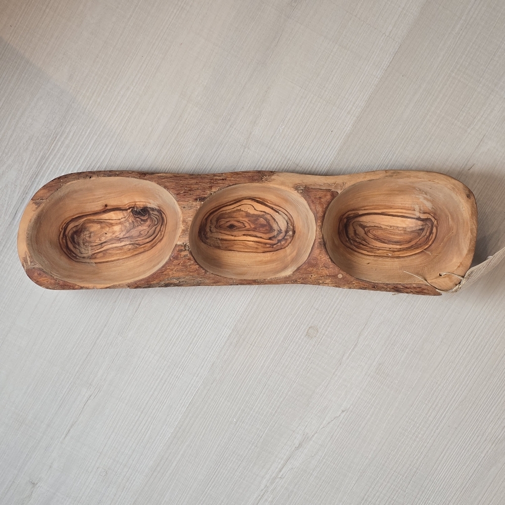 🇮🇹 Arte Legno Olive Wood Serving Bowl/Tray NWT